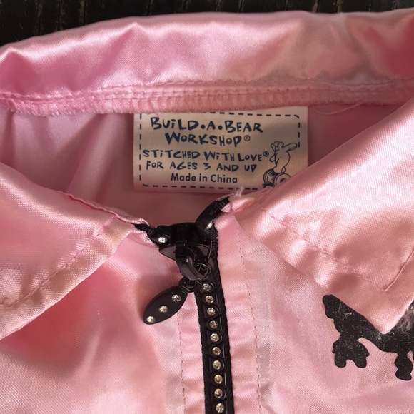 Build -A-Bear Pink satin jacket & grommet shorts - Picture 2 of 14